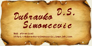 Dubravko Simončević vizit kartica